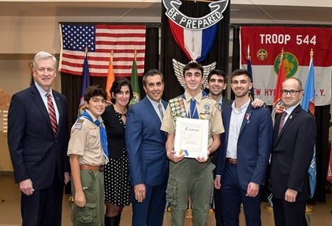 Eagle Scouts with Presiding Office Nicolello 2