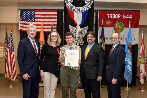 Eagle Scouts with Presiding Office Nicolello 1