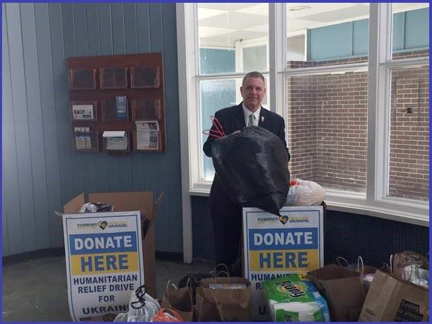 LEGISLATOR RHOADS ANNOUNCES ON-GOING UKRAINIAN RELIEF DRIVE A MASSIVE SUCCESS