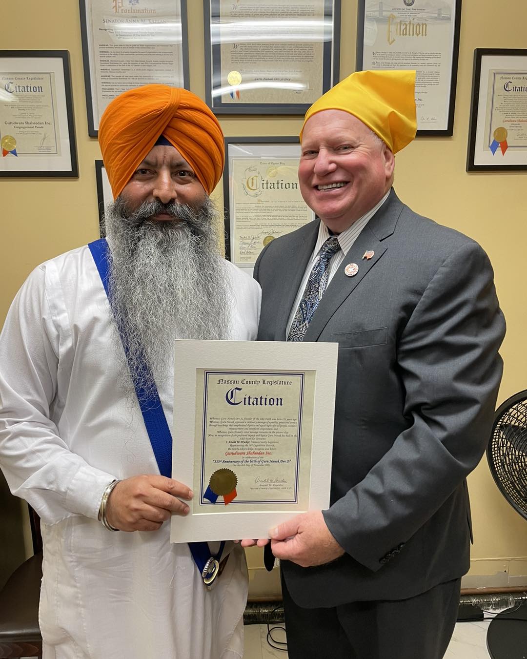 Legislator Drucker - Guru Nanak Dev Ji celebration 1