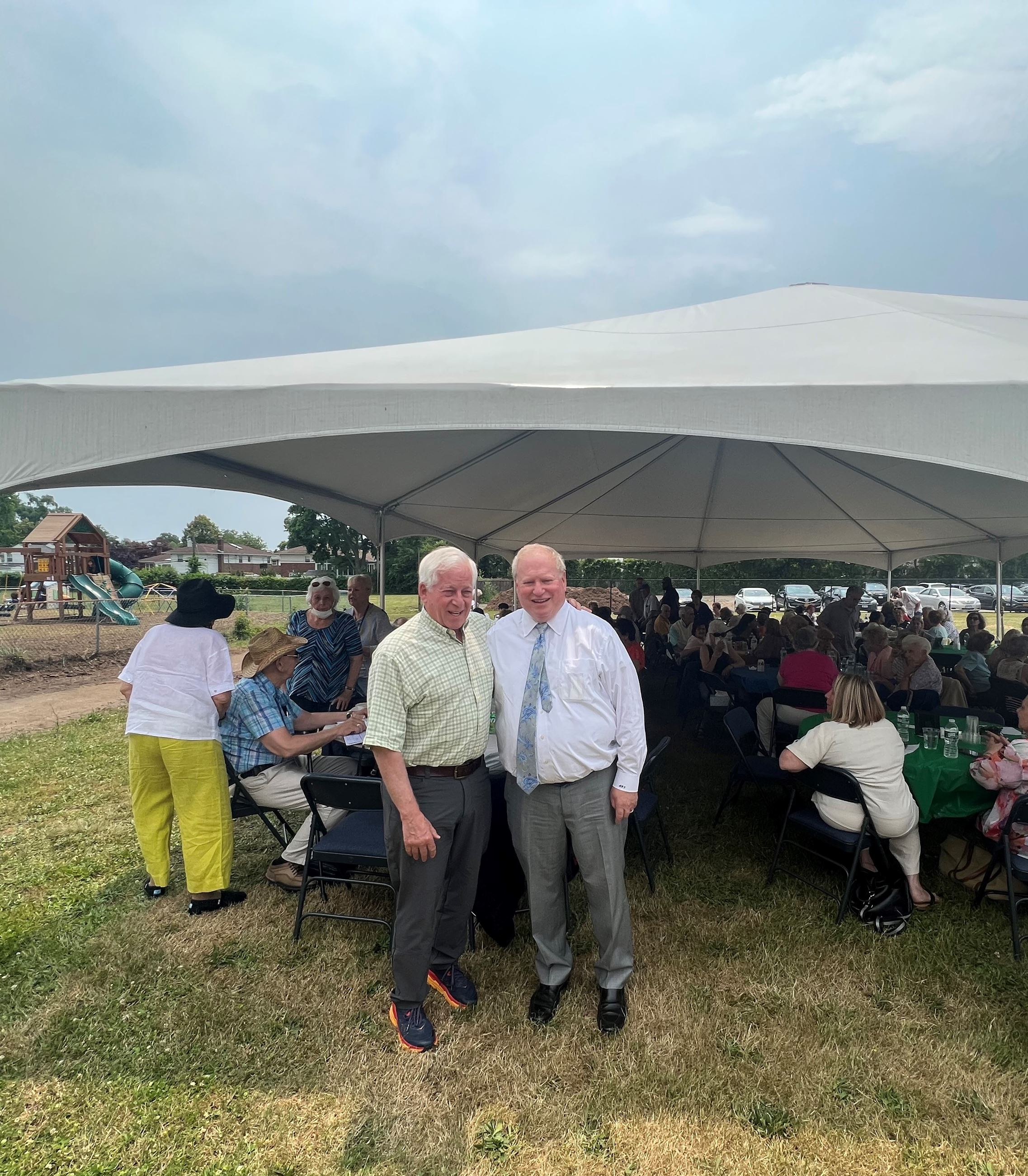 Legislator Drucker - Plainview Senior Club BBQ 4 (with NYS Assemblyman Chuck Lavine)